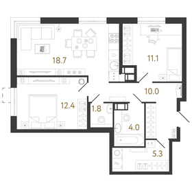 63,3 м², 2-комнатная квартира 18 090 000 ₽ - изображение 79