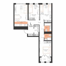 Квартира 73,4 м², 3-комнатная - изображение 2