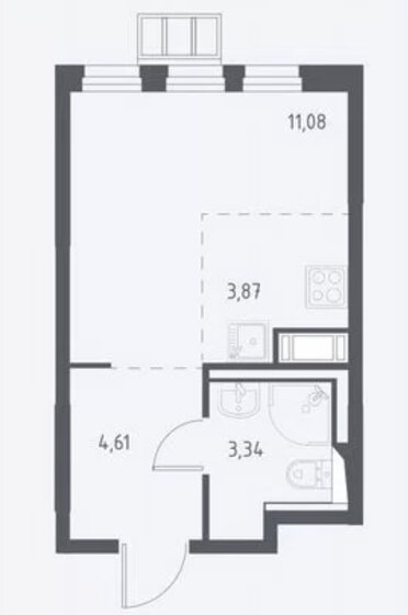 23 м², квартира-студия 4 750 000 ₽ - изображение 1