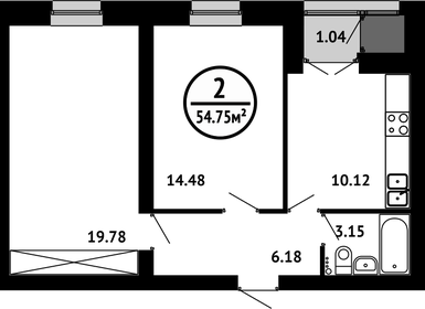 59,7 м², 2-комнатная квартира 6 200 000 ₽ - изображение 70