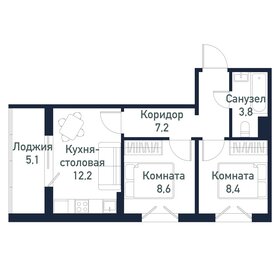 46 м², 2-комнатная квартира 4 700 000 ₽ - изображение 83