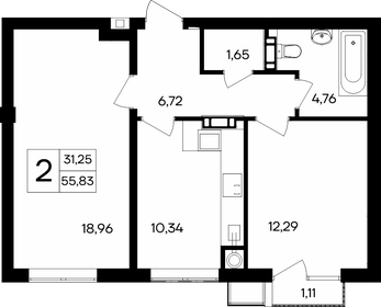 54,2 м², 2-комнатная квартира 5 686 800 ₽ - изображение 19