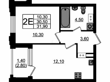 Квартира 31,9 м², 1-комнатная - изображение 1