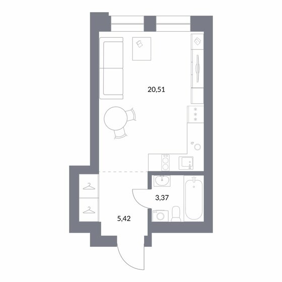 29,3 м², квартира-студия 7 400 000 ₽ - изображение 1