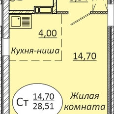 Квартира 28,4 м², студия - изображение 4