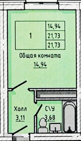 Квартира 21,7 м², студия - изображение 5