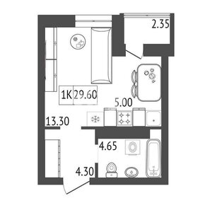 Квартира 29,6 м², 1-комнатная - изображение 1