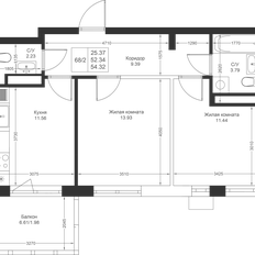 Квартира 54,3 м², 2-комнатная - изображение 2