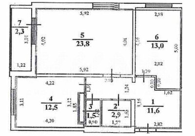 Квартира 67,6 м², 2-комнатная - изображение 1