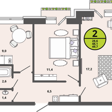 Квартира 48,1 м², 2-комнатная - изображение 2