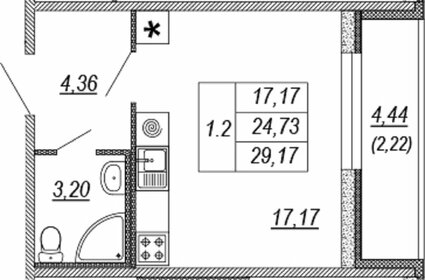 Квартира 29 м², студия - изображение 1