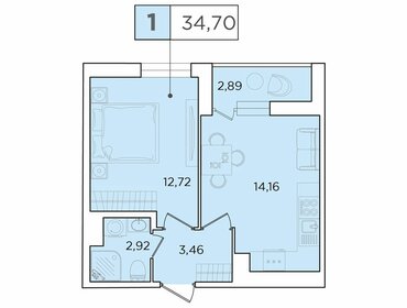 Квартира 34,7 м², 1-комнатная - изображение 1