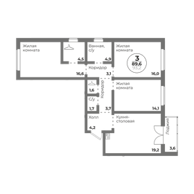 68,2 м², 3-комнатная квартира 11 961 288 ₽ - изображение 9