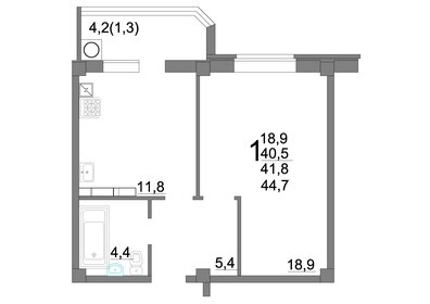 44,6 м², 1-комнатная квартира 5 435 000 ₽ - изображение 15