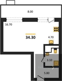 34,2 м², квартира-студия 4 246 905 ₽ - изображение 14