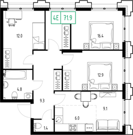 71,9 м², 4-комнатная квартира 23 008 000 ₽ - изображение 33