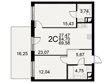 69 м², 2-комнатная квартира 13 900 000 ₽ - изображение 55