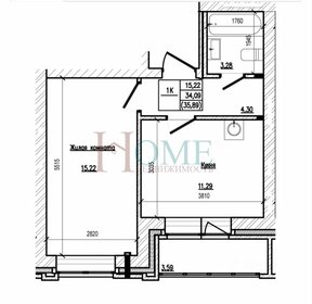 Квартира 38 м², 1-комнатная - изображение 1