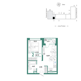 40 м², 2-комнатная квартира 6 195 000 ₽ - изображение 58