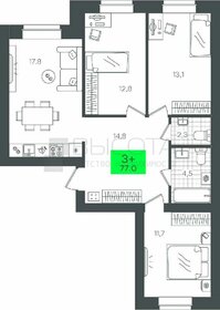 Квартира 77,9 м², 3-комнатная - изображение 1