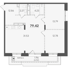 Квартира 79,4 м², 2-комнатная - изображение 2