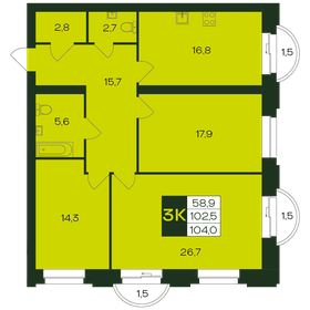 101,7 м², 3-комнатная квартира 10 678 500 ₽ - изображение 17