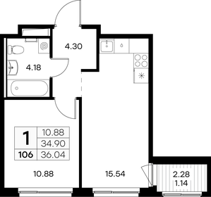 38 м², 1-комнатная квартира 6 499 999 ₽ - изображение 117