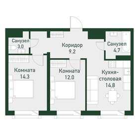 56,8 м², 2-комнатная квартира 6 800 000 ₽ - изображение 45