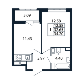 28,6 м², 1-комнатная квартира 6 200 000 ₽ - изображение 134