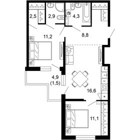 58,5 м², 2-комнатная квартира 22 937 850 ₽ - изображение 34