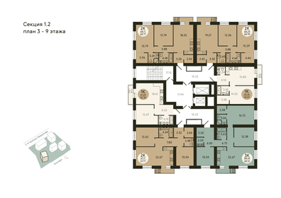 Квартира 69,6 м², 2-комнатная - изображение 1