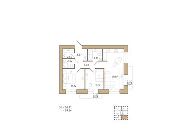 103,3 м², 4-комнатная квартира 7 300 000 ₽ - изображение 91
