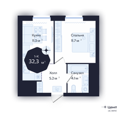 Квартира 32,3 м², 1-комнатная - изображение 4