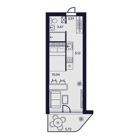 Квартира 32,9 м², 1-комнатные - изображение 1