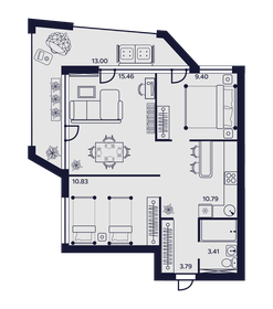 180,8 м², 3-комнатные апартаменты 36 160 000 ₽ - изображение 20