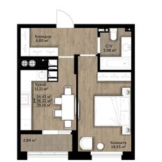 Квартира 39,1 м², 1-комнатная - изображение 2