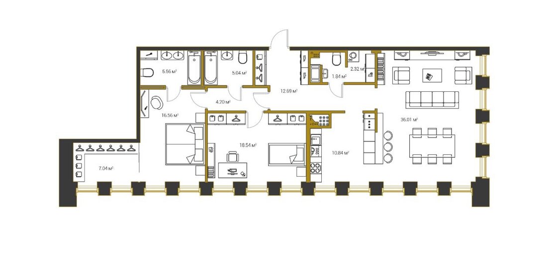 124,3 м², 2-комнатная квартира 43 805 000 ₽ - изображение 1