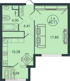 43,1 м², 1-комнатная квартира 4 250 000 ₽ - изображение 114