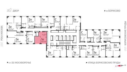 33,5 м², 1-комнатная квартира 15 385 210 ₽ - изображение 32