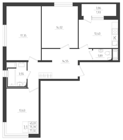 73,6 м², 3-комнатная квартира 11 000 000 ₽ - изображение 49