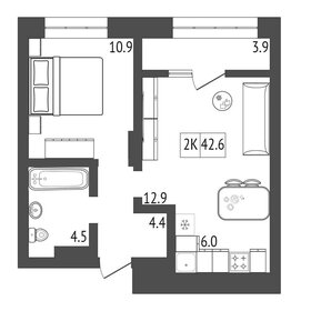 43 м², 2-комнатная квартира 4 600 000 ₽ - изображение 58
