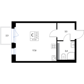 24,7 м², квартира-студия 4 618 900 ₽ - изображение 52