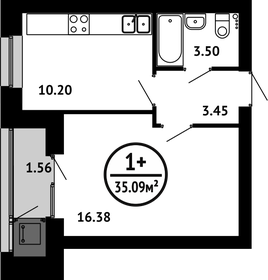 34,6 м², 1-комнатная квартира 5 193 000 ₽ - изображение 30