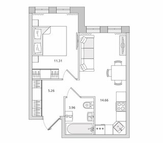 Квартира 35,2 м², 1-комнатная - изображение 1