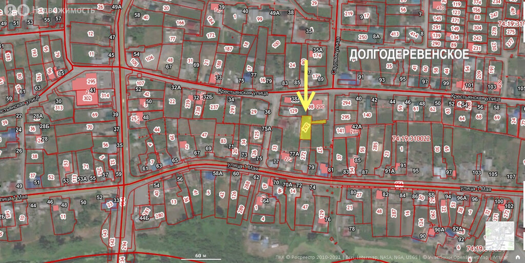 Карта долгодеревенского с улицами и номерами домов