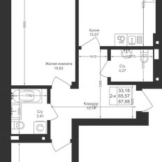 Квартира 67,9 м², 2-комнатная - изображение 2