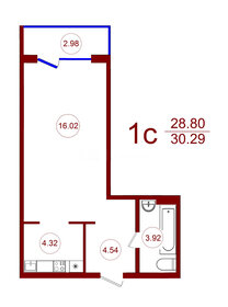 32 м², 1-комнатная квартира 2 900 000 ₽ - изображение 104