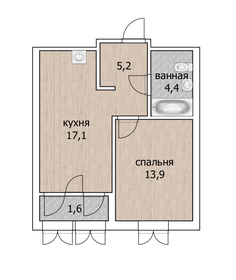 Квартира 40,6 м², 1-комнатная - изображение 1