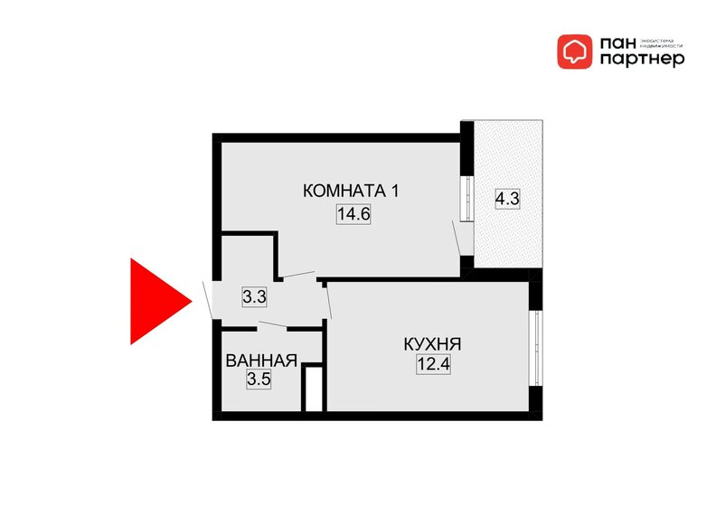 36,1 м², 1-комнатная квартира 5 900 000 ₽ - изображение 19