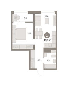 47,3 м², 1-комнатная квартира 9 200 000 ₽ - изображение 24